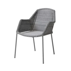 Silla con reposabrazos apilable Breeze weave, Light grey*Cane-line Best