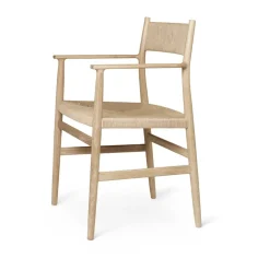 Silla con reposabrazos Arv respaldo y asiento tejidos, Roble aceitado blanco-cordón de papel*Brdr. Krüger Clearance
