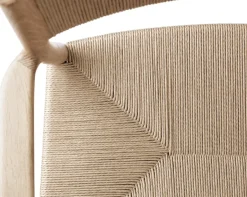 Silla con reposabrazos Arv respaldo y asiento tejidos, Roble aceitado blanco-cordón de papel*Brdr. Krüger Clearance