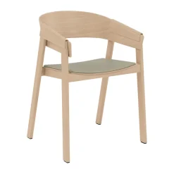 Silla con reposabrazos Cover cuero, Refine leather stone-oak*Muuto Hot
