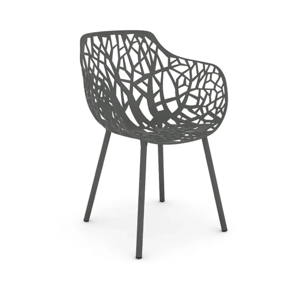 Silla con reposabrazos Forest, metalic grey*Fast Best