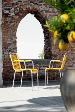 Silla con reposabrazos Mya aluminio, Yellow*Fiam Hot
