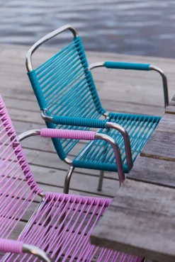 Silla con reposabrazos Mya Spaghetti, Turquo*Fiam