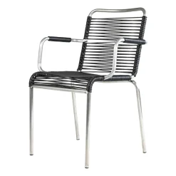 Silla con reposabrazos Mya aluminio, Black*Fiam Hot