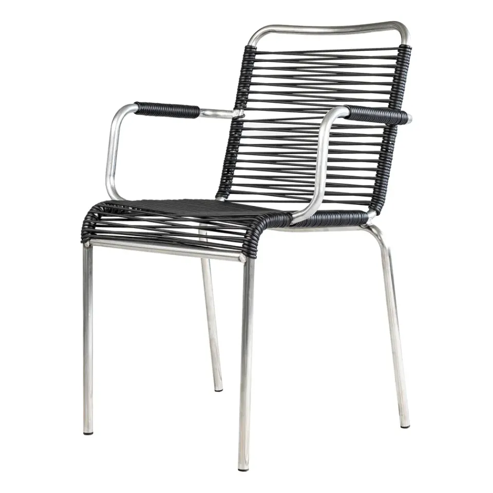 Silla con reposabrazos Mya aluminio, Black*Fiam Hot