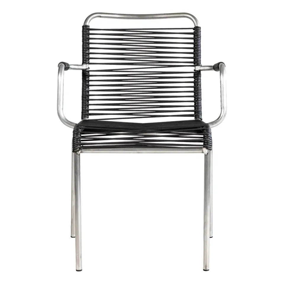 Silla con reposabrazos Mya aluminio, Black*Fiam Hot