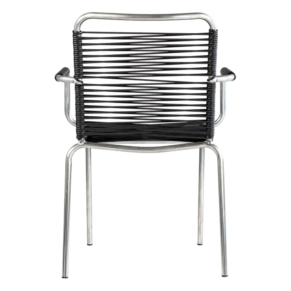 Silla con reposabrazos Mya aluminio, Black*Fiam Hot