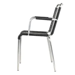 Silla con reposabrazos Mya aluminio, Black*Fiam Hot
