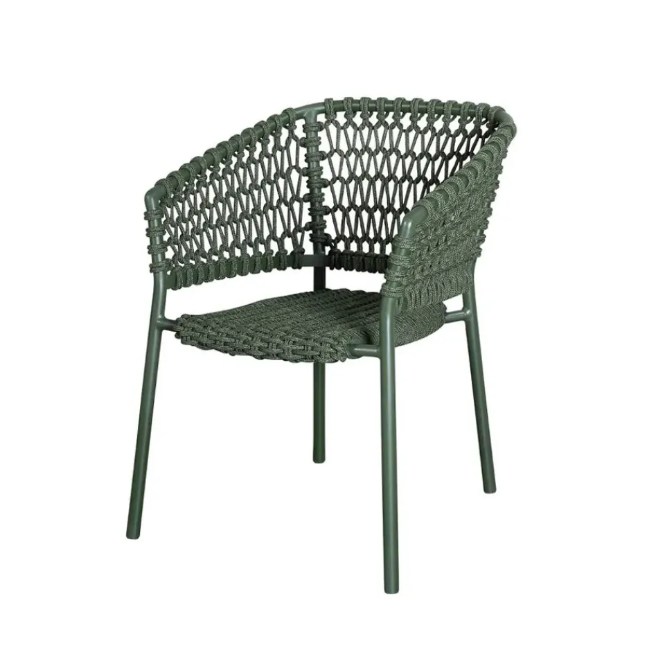 Silla con reposabrazos Ocean soft rope, Dark green*Cane-line Discount