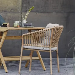 Silla con reposabrazos Ocean aluminio, Natural*Cane-line New