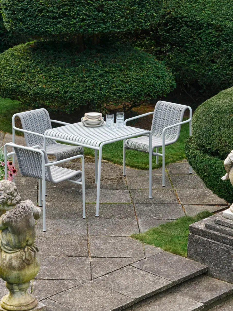 Silla con reposabrazos Palissade Cord Dining, Sky grey*HAY Discount