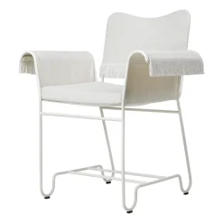 Silla con reposabrazos Tropique con flecos, White semi matt-Leslie 06*GUBI Best