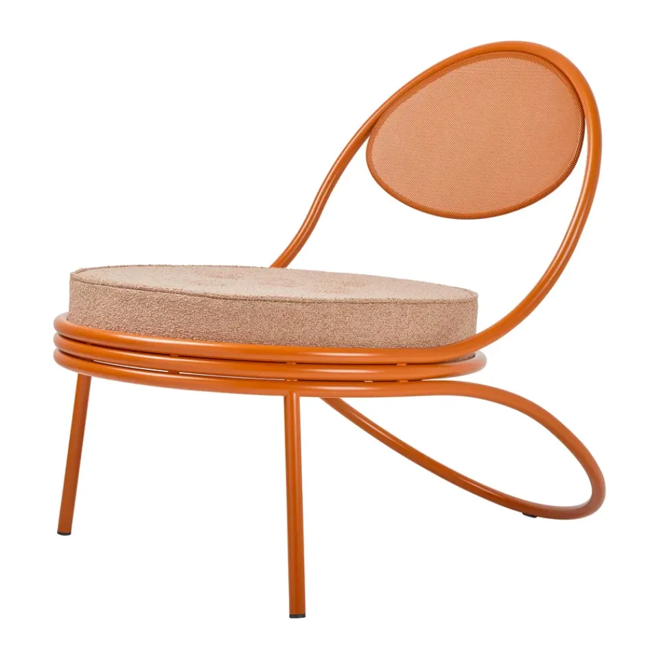 Silla Copacabana Outdoor Lounge Chair con asiento tapizado, Lorkey limonta 44-international orange*GUBI New