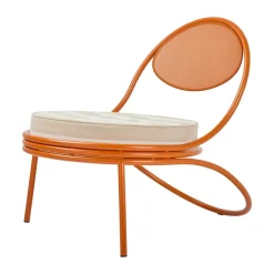 Silla Copacabana Outdoor Lounge Chair con asiento tapizado, Leslie stripe limonta 040-international orange*GUBI Clearance