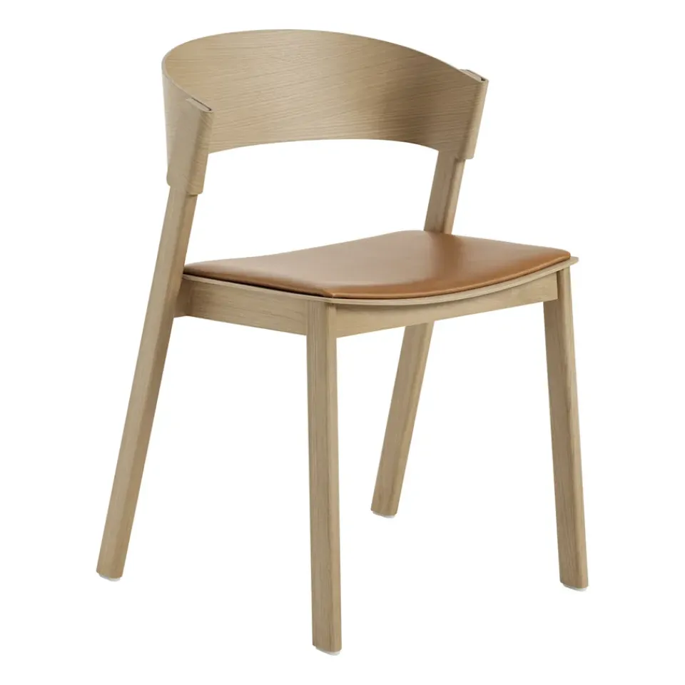 Silla Cover Side Chair leather, Coñac-roble*Muuto Outlet