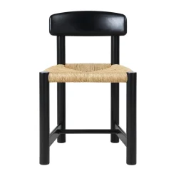 Silla Daumiller Side Chair, Natural Rush-brown/black pine*GUBI New