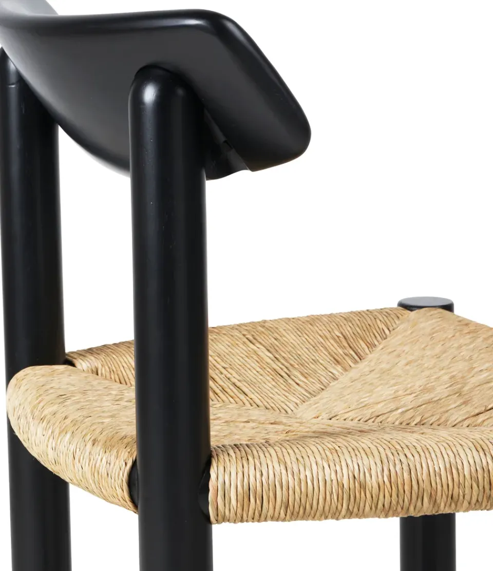 Silla Daumiller Side Chair, Natural Rush-brown/black pine*GUBI New