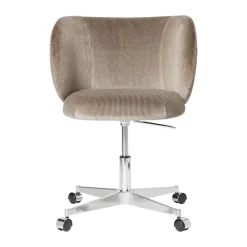 Silla de comedor con ruedas Rico Devoré Velvet, Flint Grey*Ferm Living Best