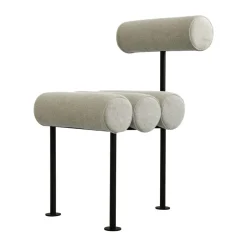 Silla de comedor Hiro, Black frame-Sand*101 Copenhagen Clearance