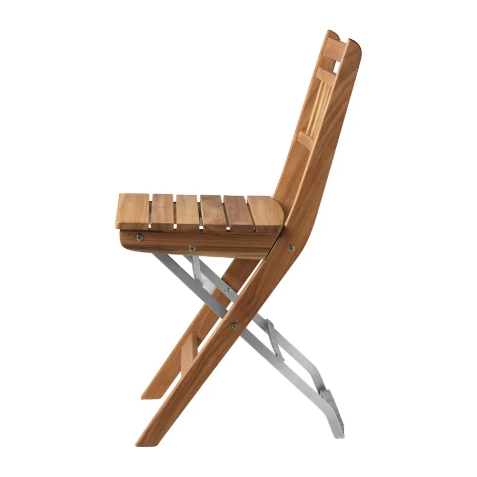 Silla de exterior M23 Lilleø, Teak-acero inoxidable*FDB Møbler Online