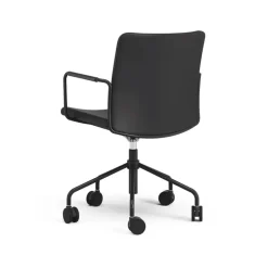 Silla de oficina elevable/bajable sin basculación Stella, Cuero elmosoft 99999 , base negra, respaldo flexible*Swedese Online