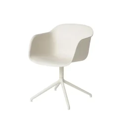 Silla de oficina Fiber armchair swivel base with return, White, base blanca*Muuto Clearance