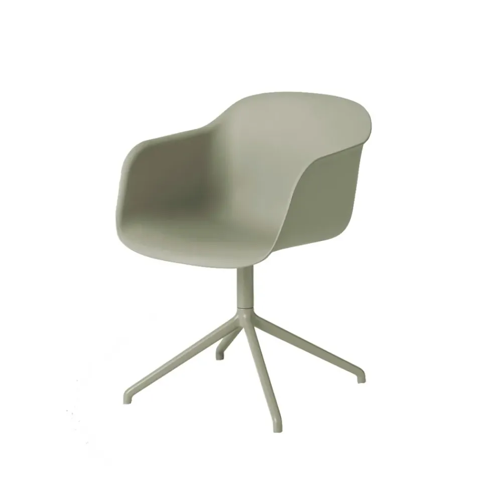 Silla de oficina Fiber armchair swivel base with return, Dusty green, stativ*Muuto Hot