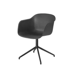 Silla de oficina Fiber armchair swivel base with return, Black-anthracite black base*Muuto Outlet