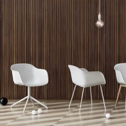 Silla de oficina Fiber armchair swivel base with return, Cognac leather-anthracite black*Muuto Clearance