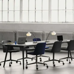 Silla de oficina Rely HW23, Tela hallingdal 224 peanut, bronserat stativ*&Tradition New