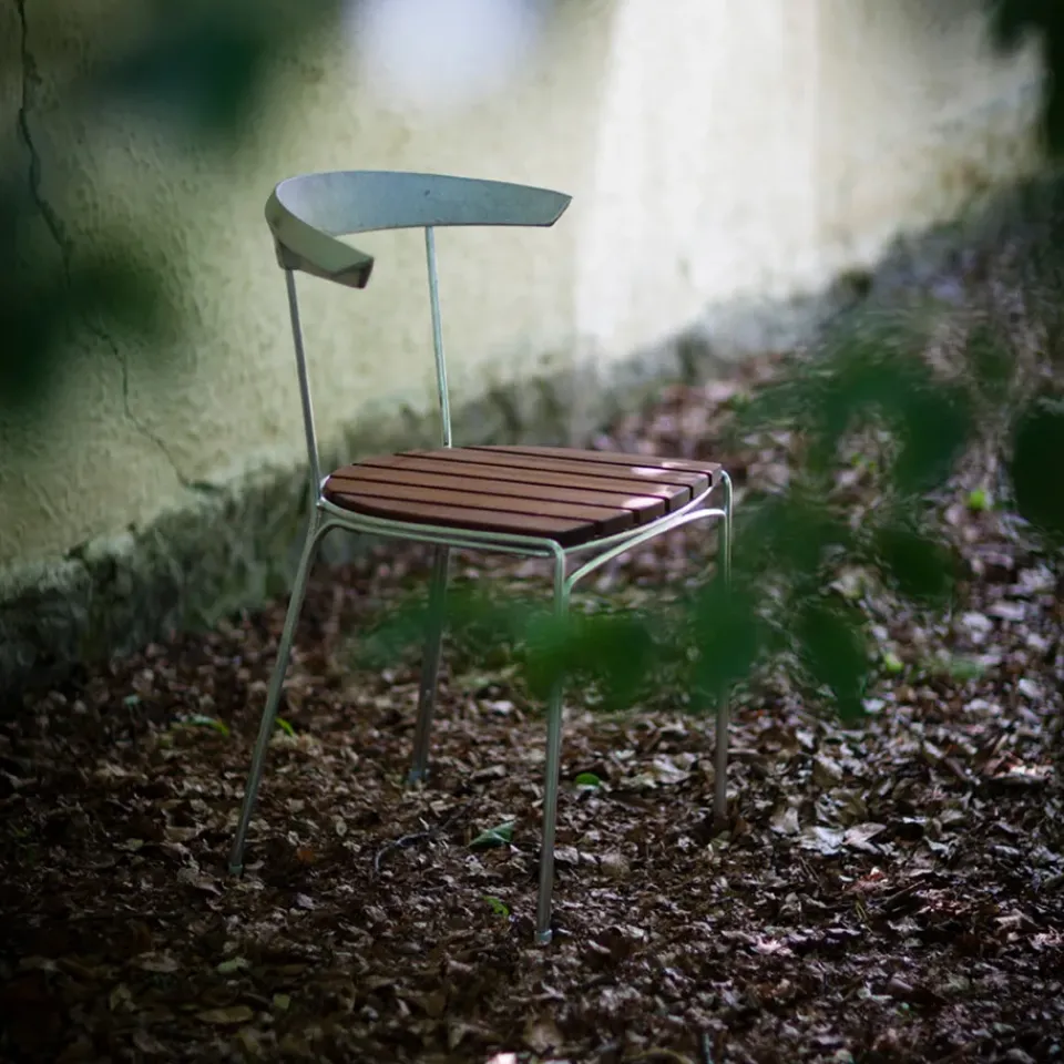 Silla Dover, Caoba, soporte de aluminio en bruto*Byarums bruk