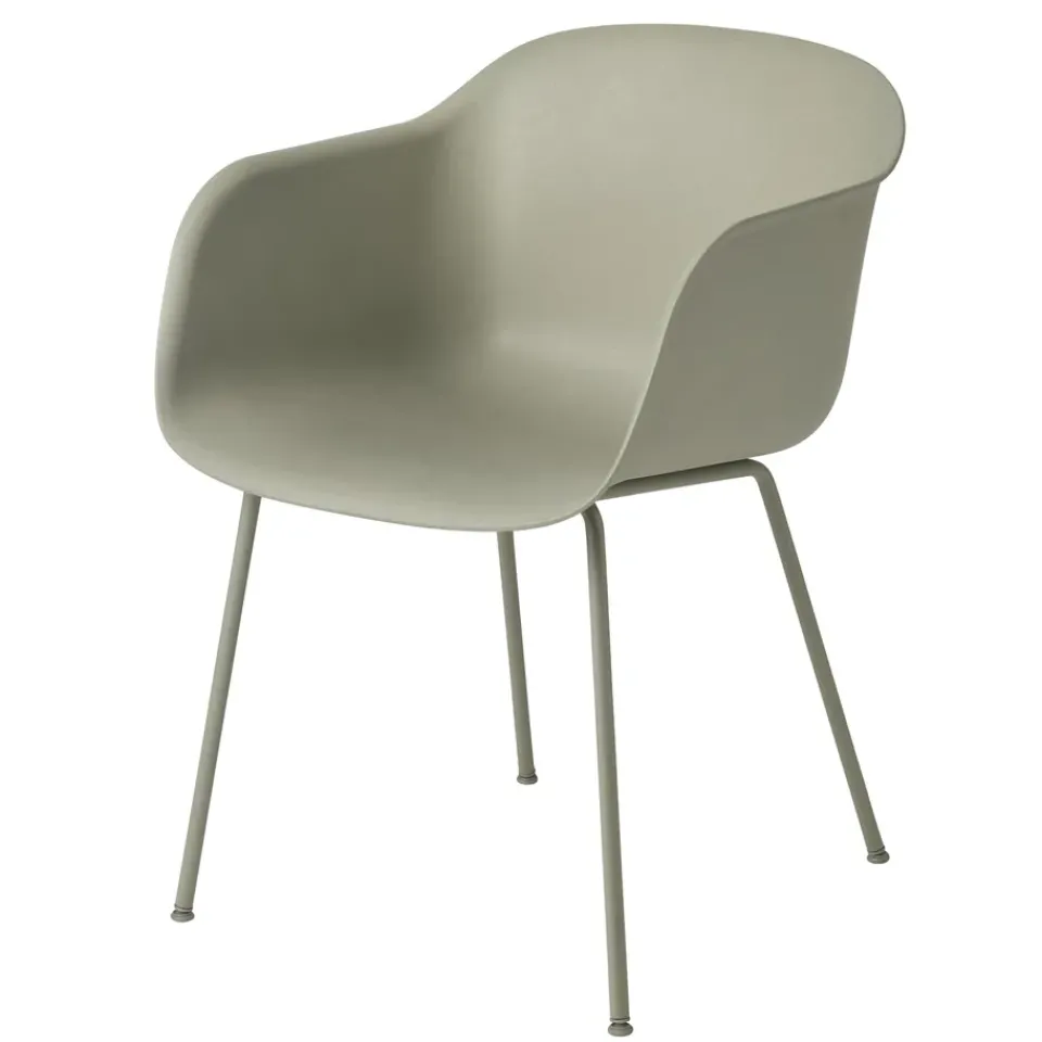 Silla Fiber chair con reposabrazos, Dusty green-Green (plástico)*Muuto New
