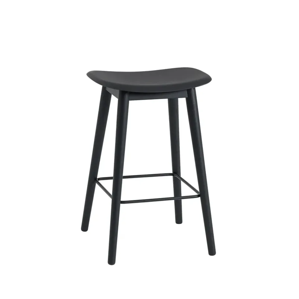 Silla Fiber counter stool 65 cm, Black, patas negras*Muuto