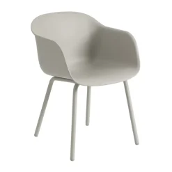 Silla Fiber Outdoor Armchair con patas de acero, Grey (plastic)*Muuto Outlet