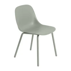 Silla Fiber Outdoor side chair con patas de acero, Dusty green*Muuto Outlet