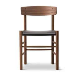 Silla J39, Aceite nogal-cuero Omni 377 oscuro*Fredericia Furniture