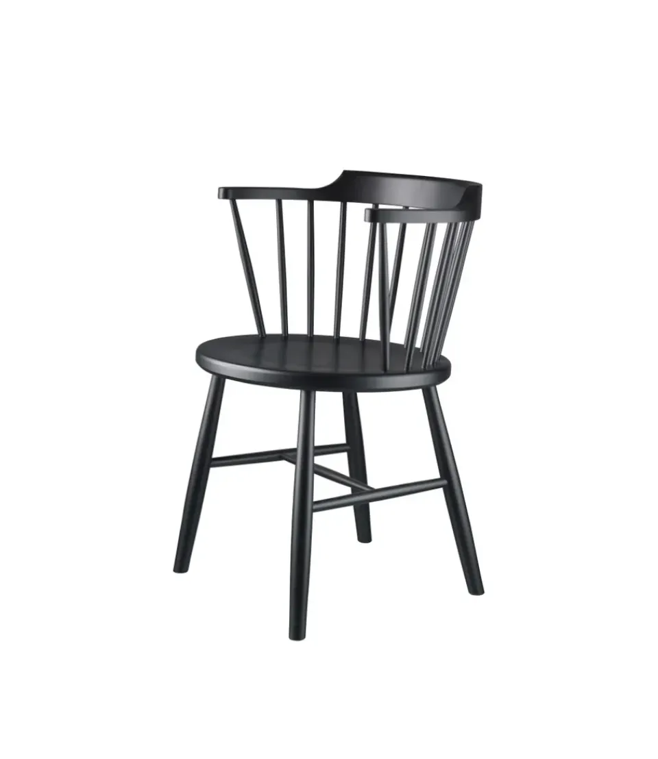 Silla J18, Beech black painted*FDB Møbler