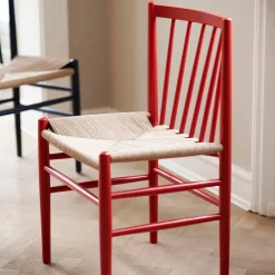 Silla J80, Beech-paper cord rubí*FDB Møbler Sale