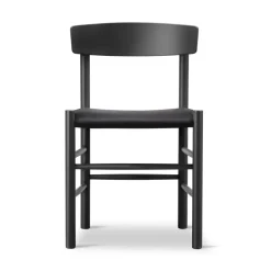 Silla J39, Haya lacada en -black canvas*Fredericia Furniture Best
