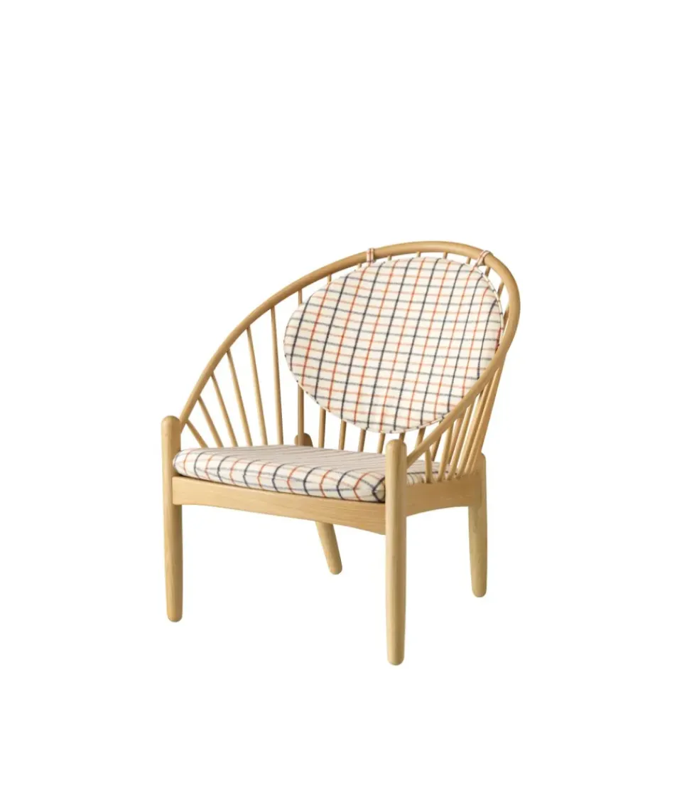 Silla J166 Jørna, Oak nature lacquered-red diced*FDB Møbler Discount