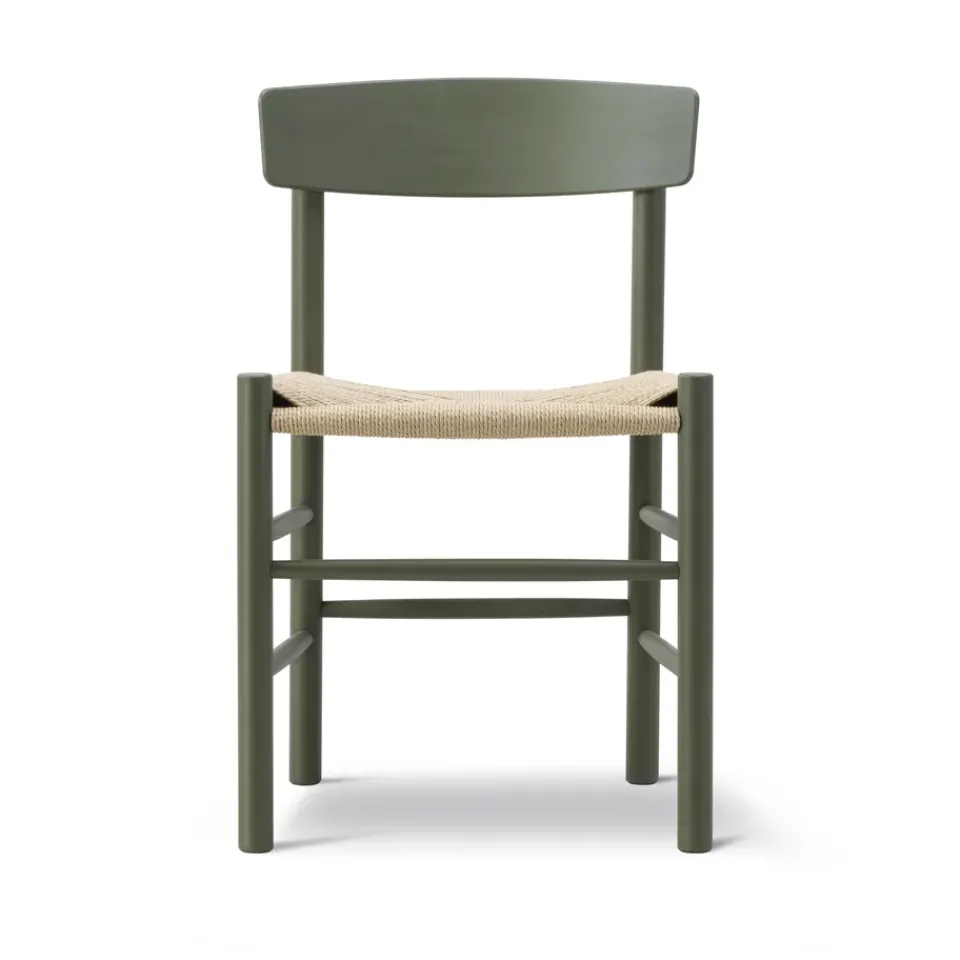 Silla J39, Khaki green-trenzado natural*Fredericia Furniture New