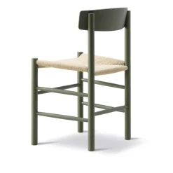Silla J39, Khaki green-trenzado natural*Fredericia Furniture New