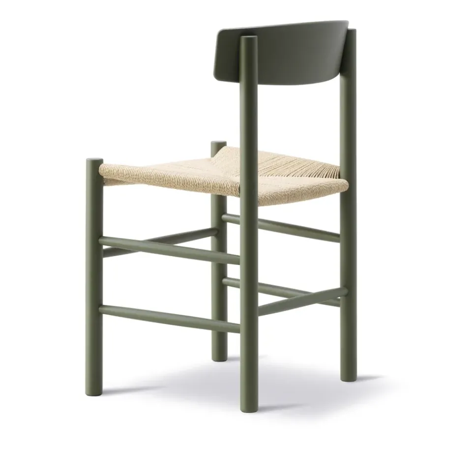 Silla J39, Khaki green-trenzado natural*Fredericia Furniture New