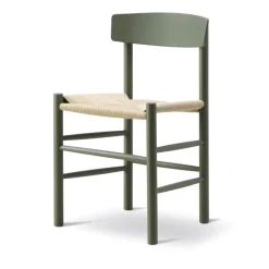 Silla J39, Khaki green-trenzado natural*Fredericia Furniture New