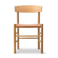 Silla J39, Roble aceitado-cuero Omni 307 cognac*Fredericia Furniture Outlet