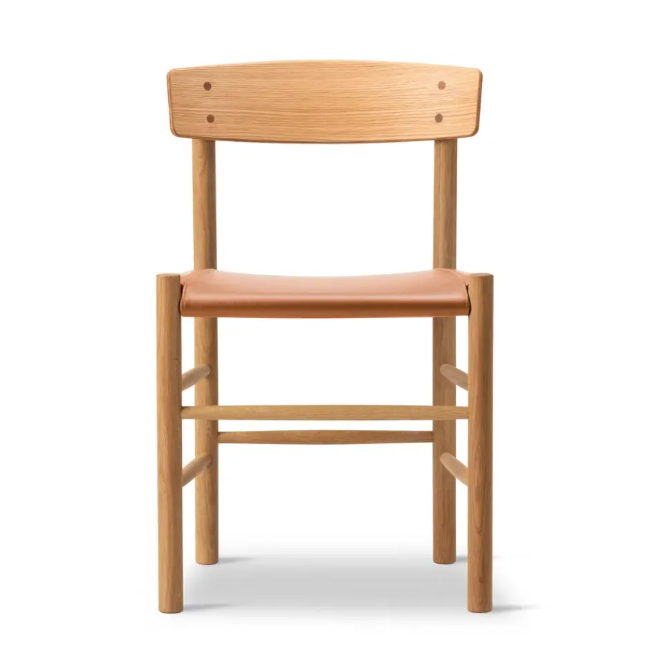 Silla J39, Roble aceitado-cuero Omni 307 cognac*Fredericia Furniture Outlet
