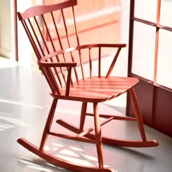 Silla mecedora J52G, ladrillo*FDB Møbler Discount