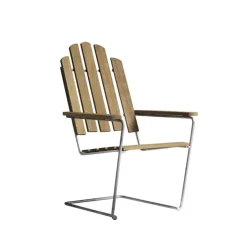 Silla para tomar el sol A3, Roble aceitado - estructura galvanizada en caliente*Grythyttan Stålmöbler Hot