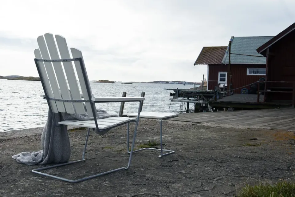 Silla para tomar el sol A3, Roble lacado -galvanizado en caliente*Grythyttan Stålmöbler New