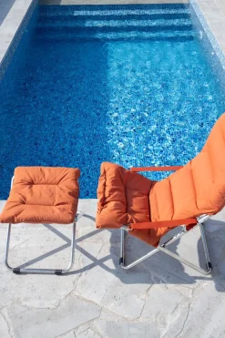Silla para tomar el sol Fiesta Soft, Tela orange, estructura de aluminio*Fiam Best